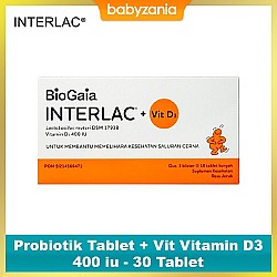 Interlac Probiotik Tablet + Vit Vitamin D3 400 iu...